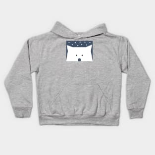 Peek-a-Boo Bear with Starry Night, White and Navy Blue Kids Hoodie